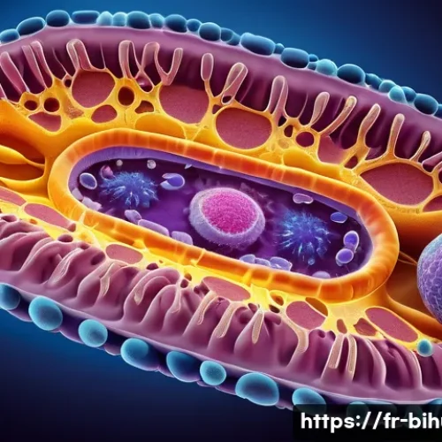 생물학자 전공 중점 과목 - A highly detailed scientific illustration of a eukaryotic cell interior, showcasing the nucleus with...