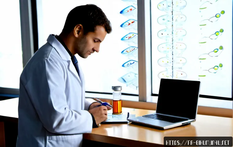 생물학자 이론과 실무의 차이 - Photorealistic split-scene of a French biologist comparing theory and practice: on one side, a clean...